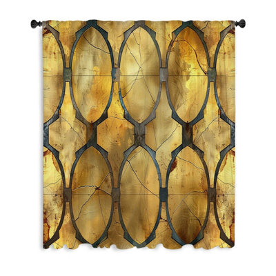 Rideaux de fenêtre à motif géométrique, voilages et voilages - 1 panneau (occultant qui filtre beaucoup de lumière)