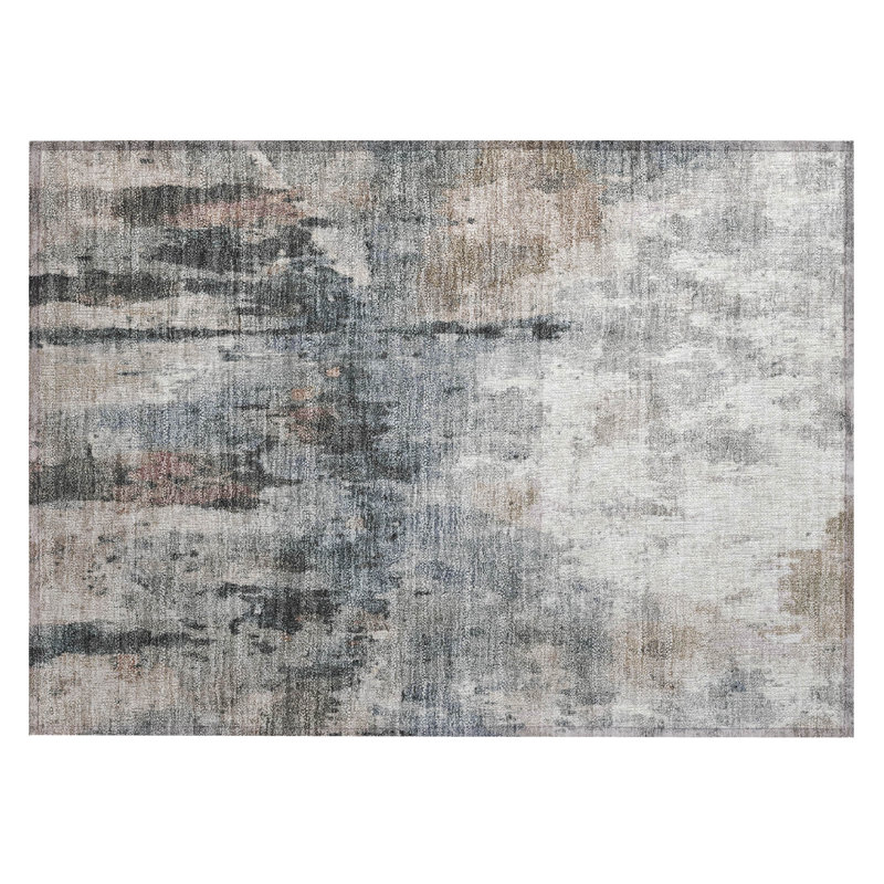 Machine Washable Indoor/Outdoor Pablo ACN2284 Abstract Rug, Rectangle 1'8" x 2'6"