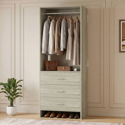 24'' W Closet System with Wooden Drawers