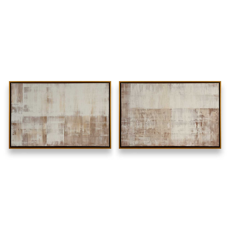 Weathered Layers v2 Set of 2 Prints, 8" x 12", Polished Gold Floater Frame
