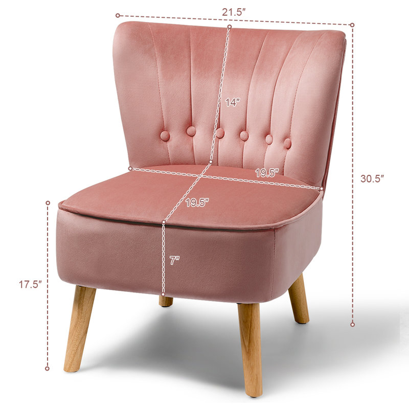 Herron Velvet Side Chair, Pink Velvet