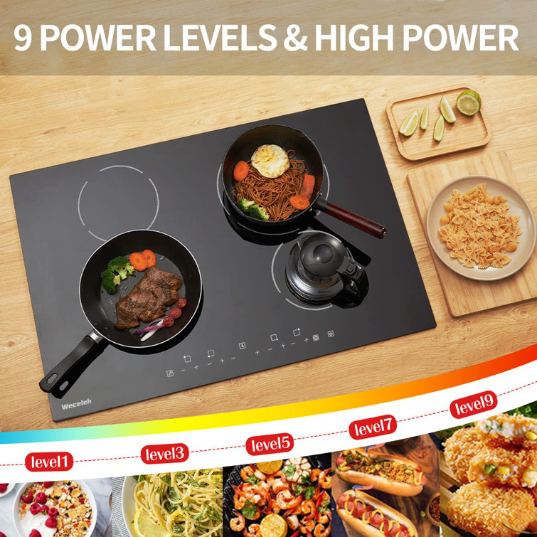Double Induction Cooktop, 1800W Electric Cooktop with 2 Burner, Portable  Countertop Burner with LED Sensor Touch Screen, 17 Power Levels 21