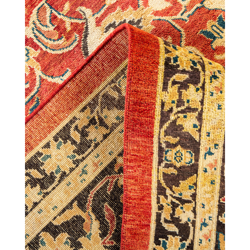 Tyshae One-of-a-Kind 7' 10" X 10' 2" 2010s Wool Area Rug in Orange