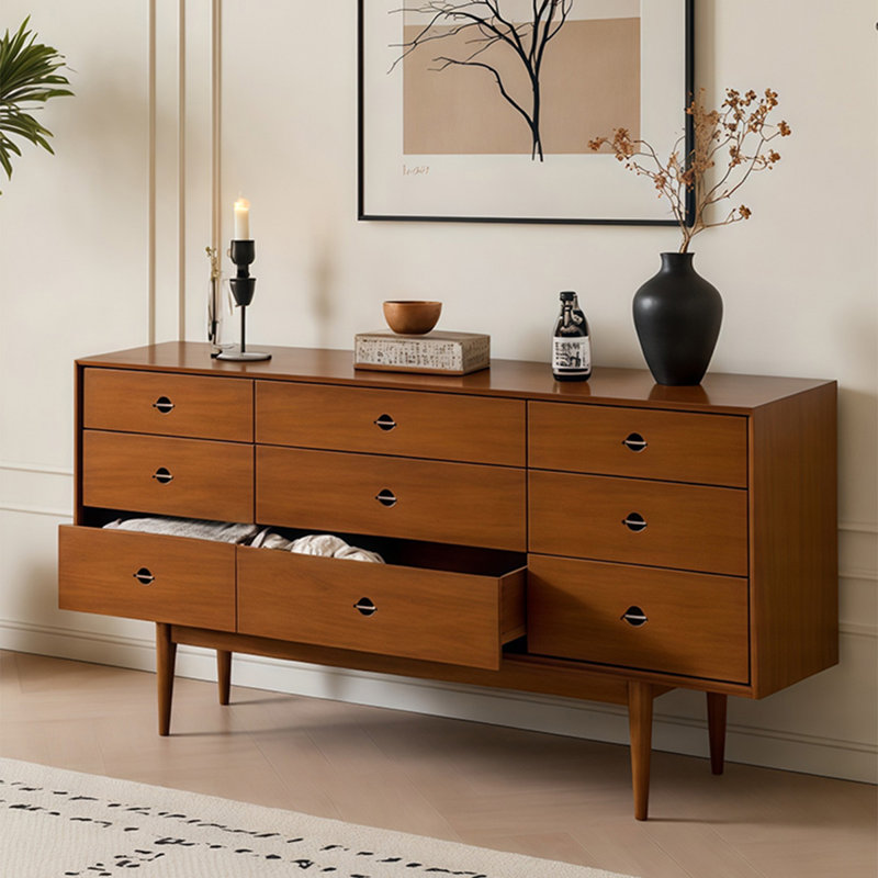 Brown Solid Wood Sideboard, 31.5" H x 55.12" W x 16.93" D