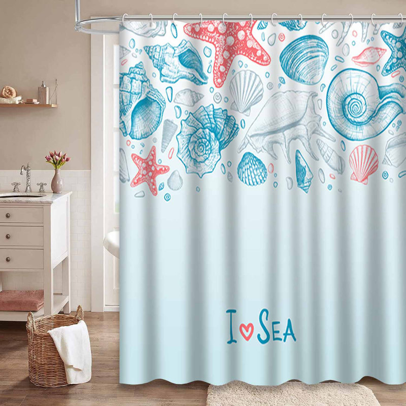 Rideau de douche imperméable à l'eau avec 12 crochets, L 72 po x l 84 po