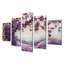 Fleurs de cerisier mauve et paysage de cristal II - Art mural fleur de cerisier - Art mural traditionnel sur toile