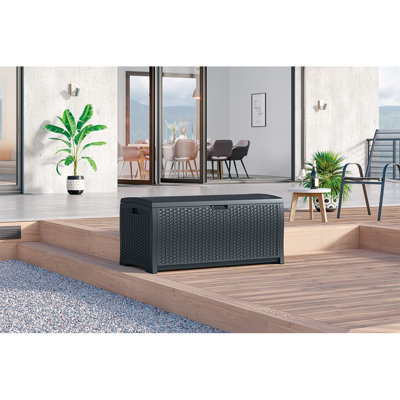 Suncast 73 Gallon Wicker Deck Box by Suncast