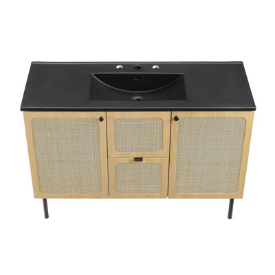 Ensemble de meuble-lavabo simple 48 po noir Chauer