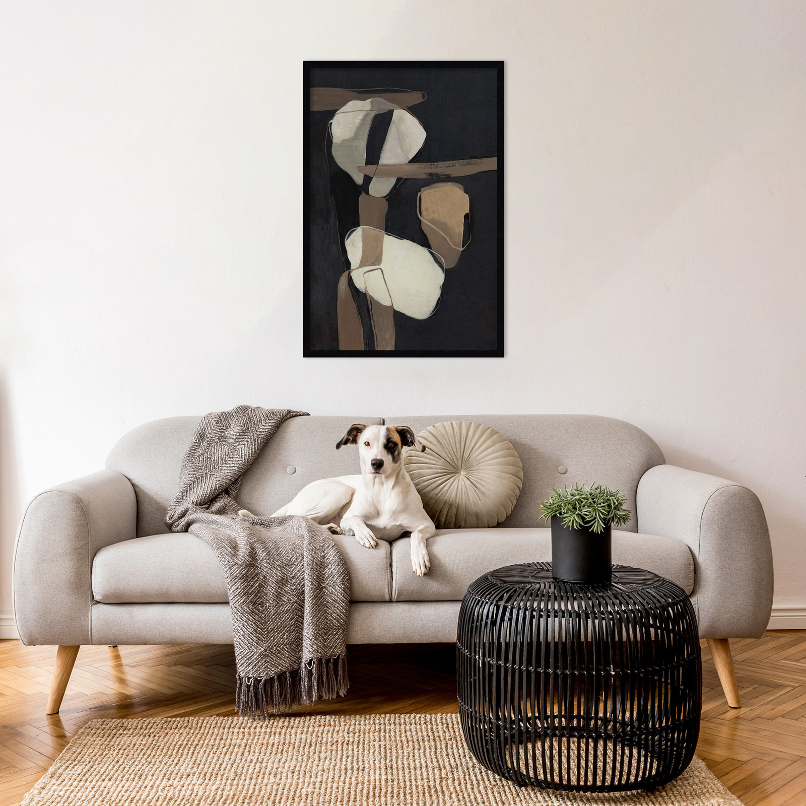 All Attached Print by Jacob q, Black, 33" H x 23" W