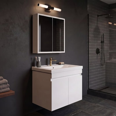 Ensemble de meuble-lavabo simple avec armoire à pharmacie Alastair
