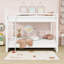 Queen Over Queen Wood Bunk Bed With Sturdy Frame And Ladder-1948424337
