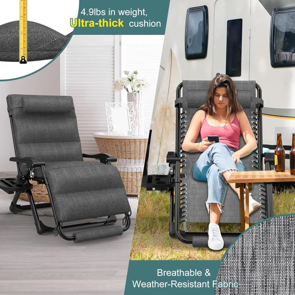 Camping Cot Oversized Zero Gravity Chair, Adjustable Patio