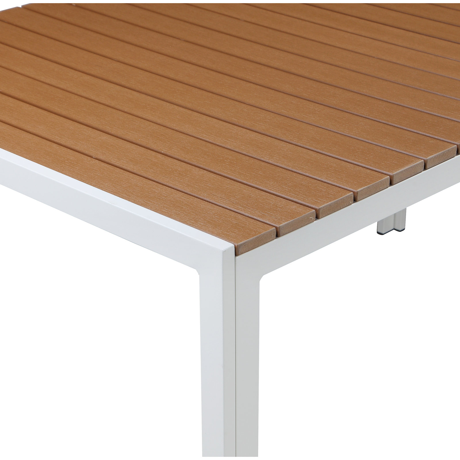 Stillwater 59" Patio Dining Table, Teak, White