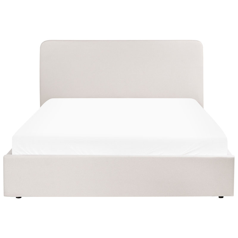 Upholstered Lift Up Storage Ottoman Bed, European Kingsize (160 x 200 cm), Beige