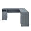 Bureau fonctionnel en L avec rangement, gris