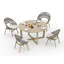 4 Seats 5 Pcs Grade-A Weathered Teak Wood Dining Set: 60" Sema Round Table And 4 Robas Arm Chairs #11Ro3504-1495452725