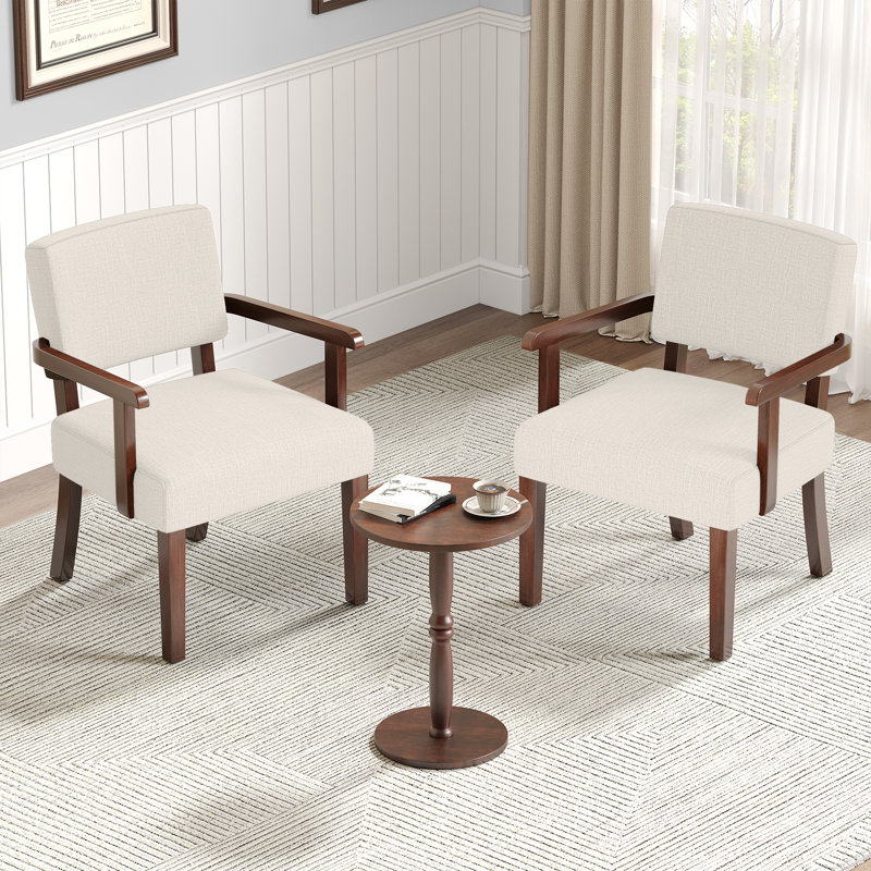 Fauteuil Aronas, Lin beige