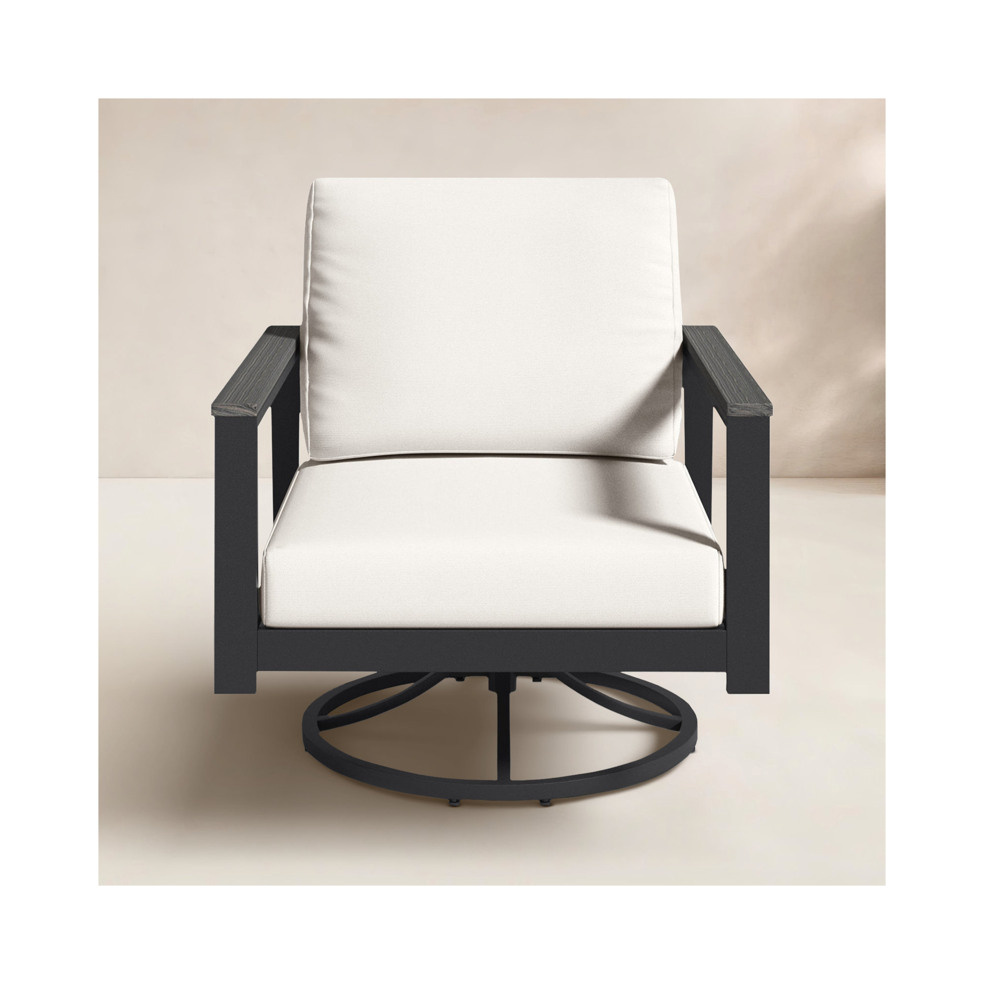 Townsend Outdoor Rocking Metal Chair with Sunbrella® Cushions, Canvas White Sunbrella® Canvas