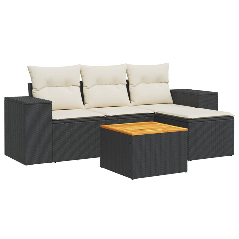 Vidaxl Garden Sofa Set Black