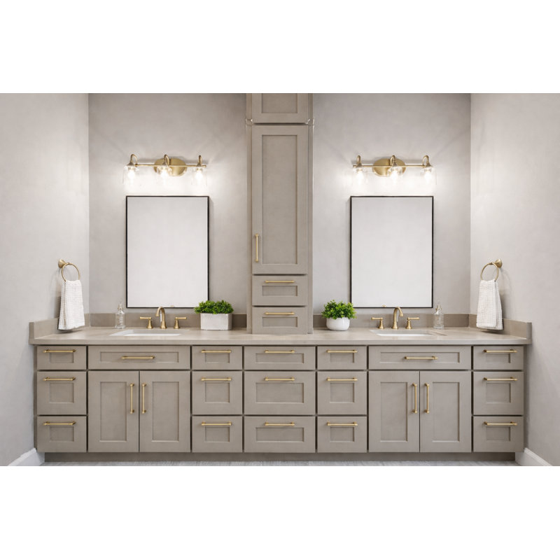 Armoire de meuble-lavabo à 6 tiroirs DL 48 po x H 34,5 po x P 21 po DL Cabinetry (prête à assembler) Shaker, Bois flotté