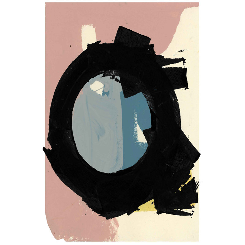 Zen Abstract I - Painting on Canvas, 91cm H x 61cm W, Black Floater Framed