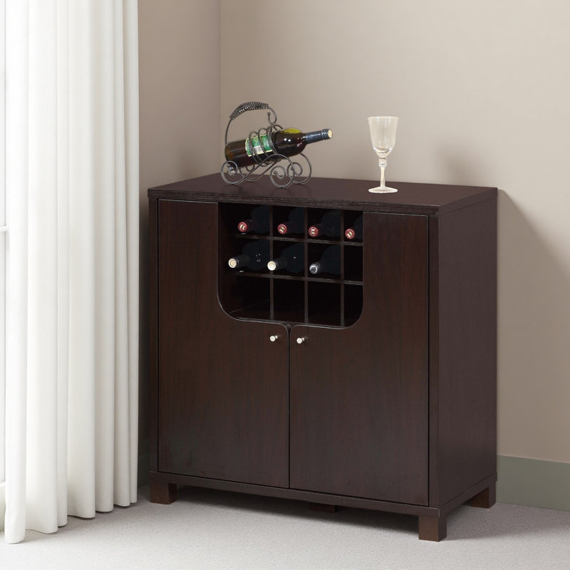 Armoire à vin avec deux portes et porte-bouteilles amovible