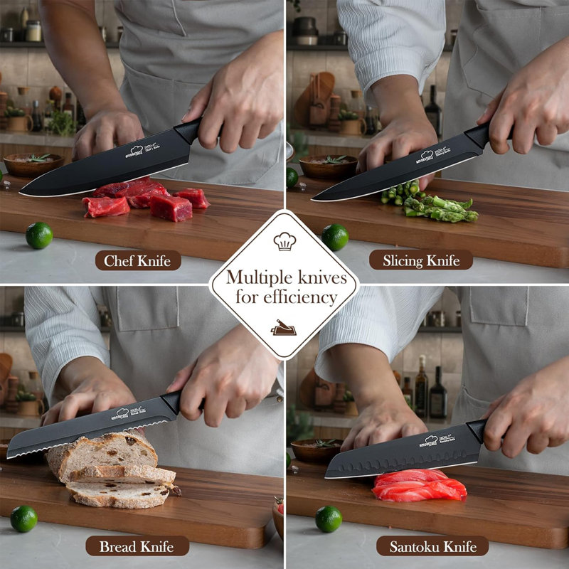 14 Pcs Kitchen Knife Set, Stainless Steel, Rust Resistant