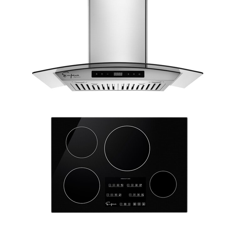 Empava 2 Piece Kitchen Appliance Package with 30'' Induction Cooktop , and Wall Mount Range Hood
