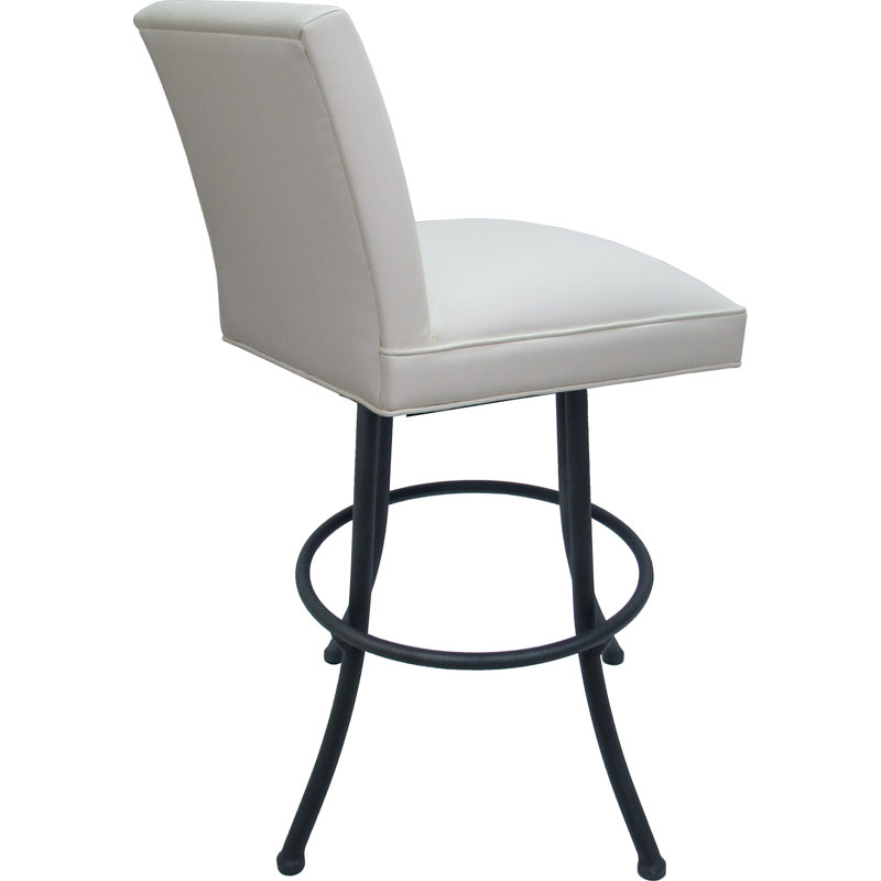 Vinyle, White Seat/Gray Frame, Bar Stool (34” Seat Height)