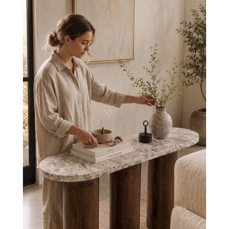 Taylors Solid Wood Console Table 137cm - Orbit Curved Leg Hallway & Entryway Table For Livings