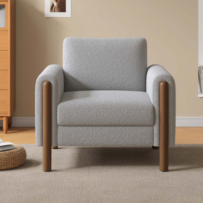 Très grand fauteuil d'appoint rembourré Elara