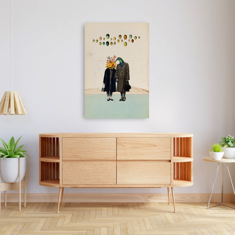 Reproduction d'art mural surréel, oiseau de rêve moderne et coloré, nature, 48" H x 32" W