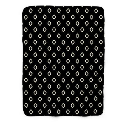 Black Circles - 1 Piece Premium Sherpa Blanket 0110