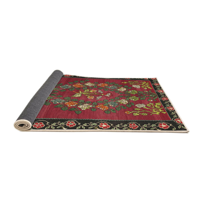 Tapis rouge à motif sud-ouest, Rond 5 pi