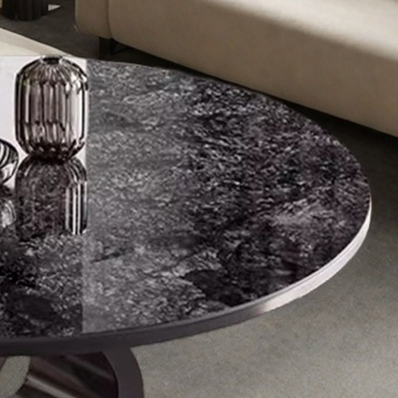 Table et chaise ronde moderne et simple de luxe, H 29,5 po x L 59 po x l 59 po , Noir, noir, noir, noir