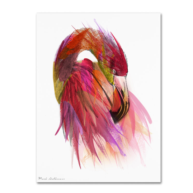 Kieninger «Flamingo Colors 2», reproduction sur toile tendue, H 19 po x l 14 po x P 2 po