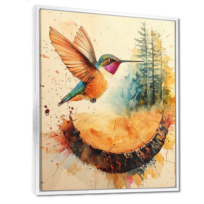 Goldine Hummingbird Into The Wood Slide III - Art mural colibri