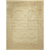 Wool Oriental Area Rug in Ivory/ Sand