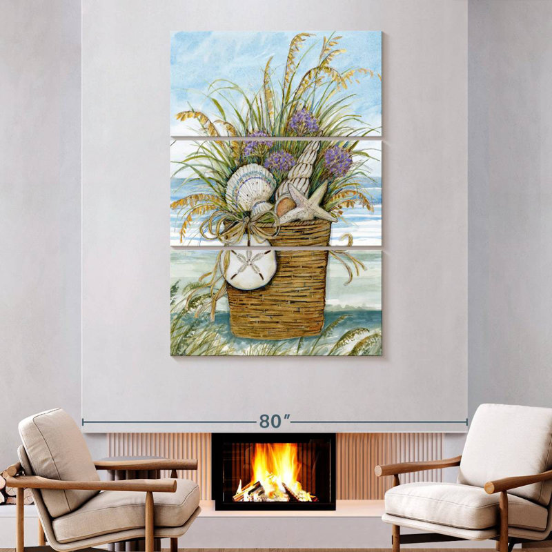 Aletra Shells Basket, 74" H x 48" W