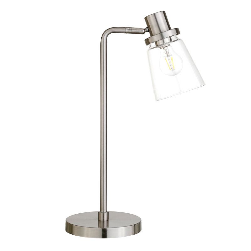 Lampe de table arquée 21 po Granville, Nickel brossé
