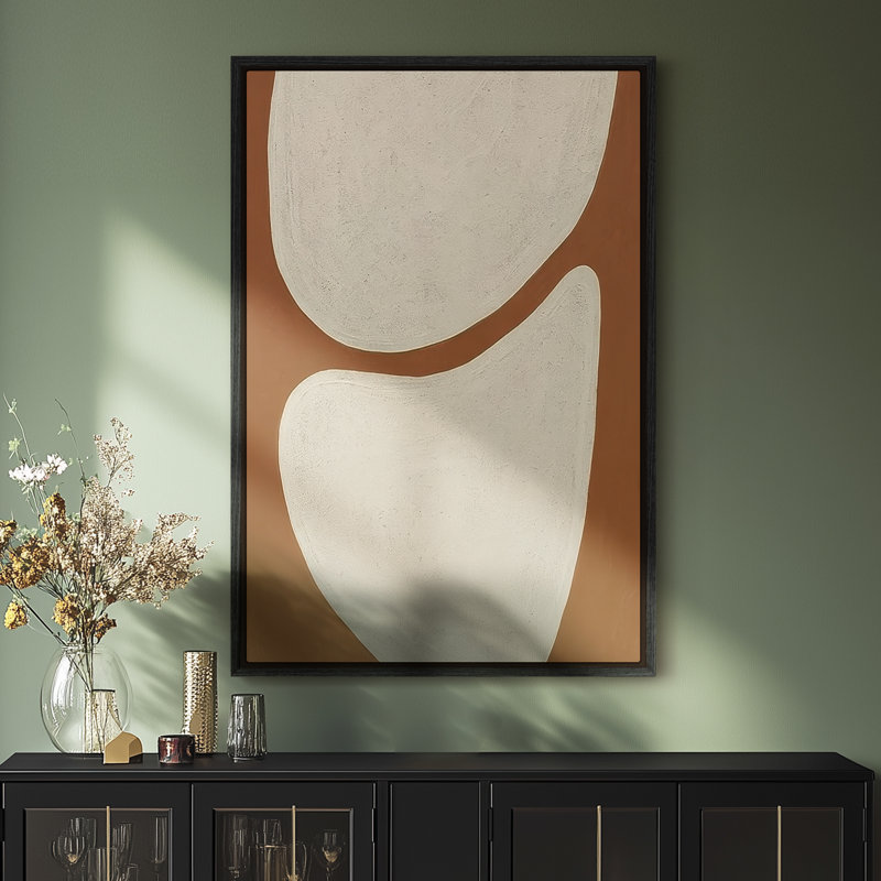 Framed Canvas Wall Art - Geometric Abstract Wall Prints for Bedroom - 16"x24", Black, 24" H x 16" W
