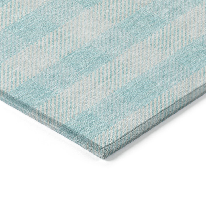 Colzie Flatweave Checkered Indoor / Outdoor Rug, Rectangle 1'8" x 2'6"