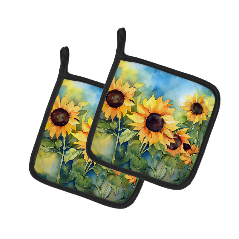 Caroline's Treasures Floral Polyester Potholder Set
