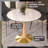 Seybert Round Dining Table with MDF Top and Gold Stainless Steel Pedestal Base - Seats 4 Person for Kitchen and Dining Room-70764766-70764764-72080877