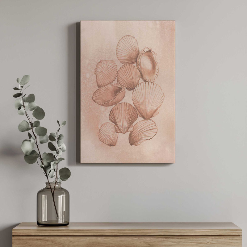 «Saltwater Shell Study II» par Grace Popp, reproduction d'art sur toile, H 18 po x l 12 po, Noir