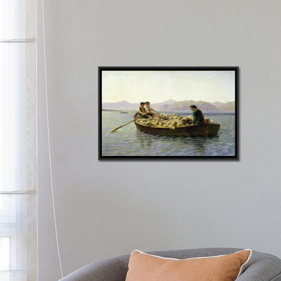 « aviron-bateau, 1863 », reproduction d’impression sur toile tendue