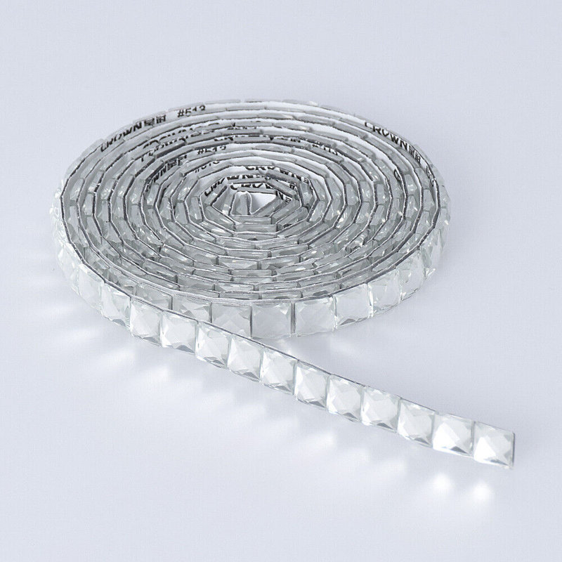 2Meter Mirror Mosaic Strip Self-Adhesive Crystal Diamond Glass Wall Sticker