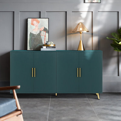 Meuble télé bleu marine avec armoire de rangement et finition et solution élégantes