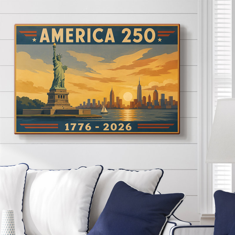 Liberty, affiche de voyage, toile tendue tendue sur châssis - prête à être accrochée, 12X18