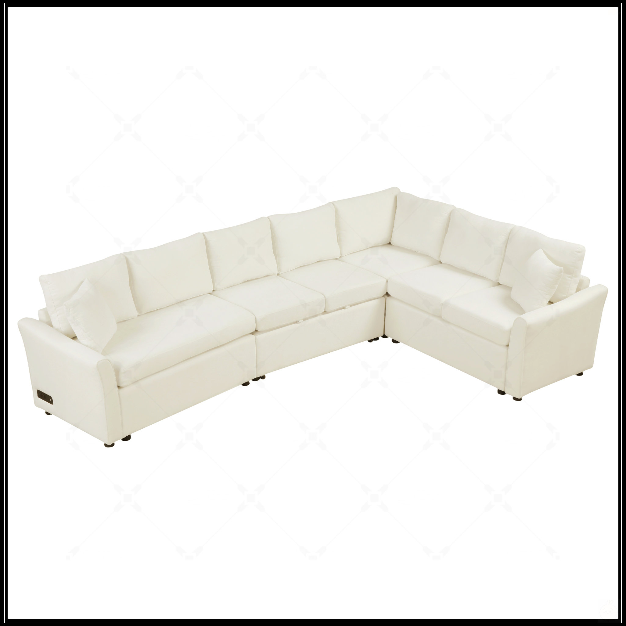 Latitude Run® L-Shaped Convertible Sofa Bed With Pull Out Sleeper, Two ...